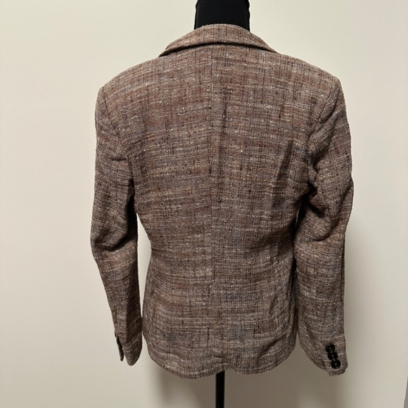**ZANELLA* "Brown Blazer Platinum Suit Jacket Size 10 - Picture 4 of 7